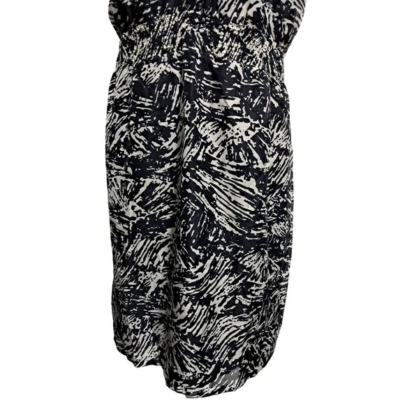 Merona Womens Black & Gray Abstract Print Ruffle Dress Size 4X Polyester Short S - Picture 7 of 13